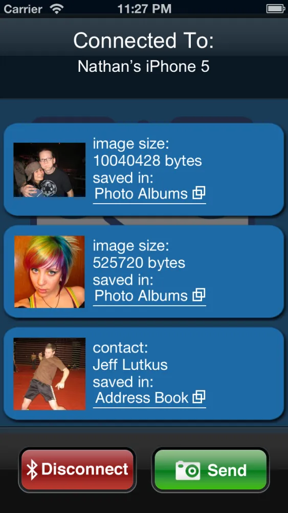 ภาพหน้าจอของ Bluetooth Photo Share