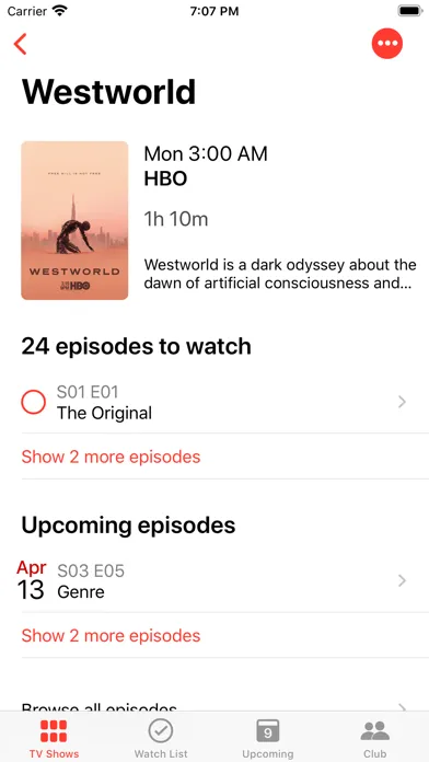 TV Club – show tracker Ekran Görüntüleri