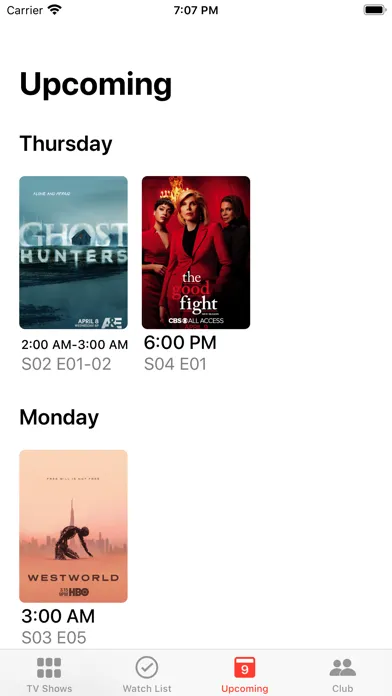 TV Club – show tracker Ekran Görüntüleri