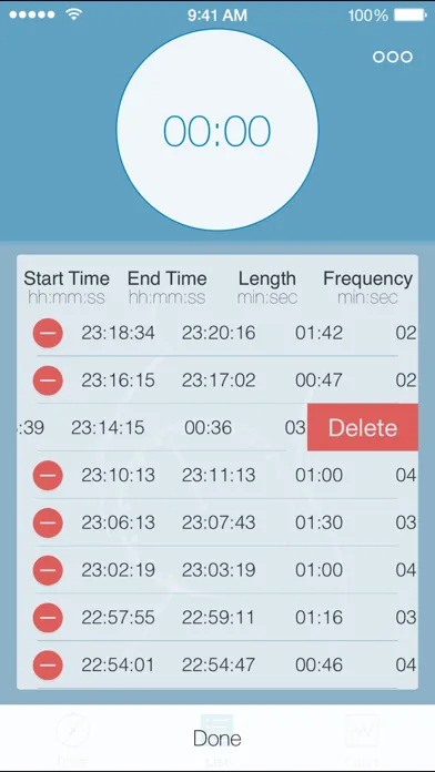 Tangkapan skrin Labor Contraction Timer