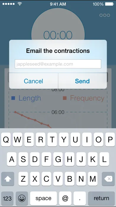 Tangkapan skrin Labor Contraction Timer