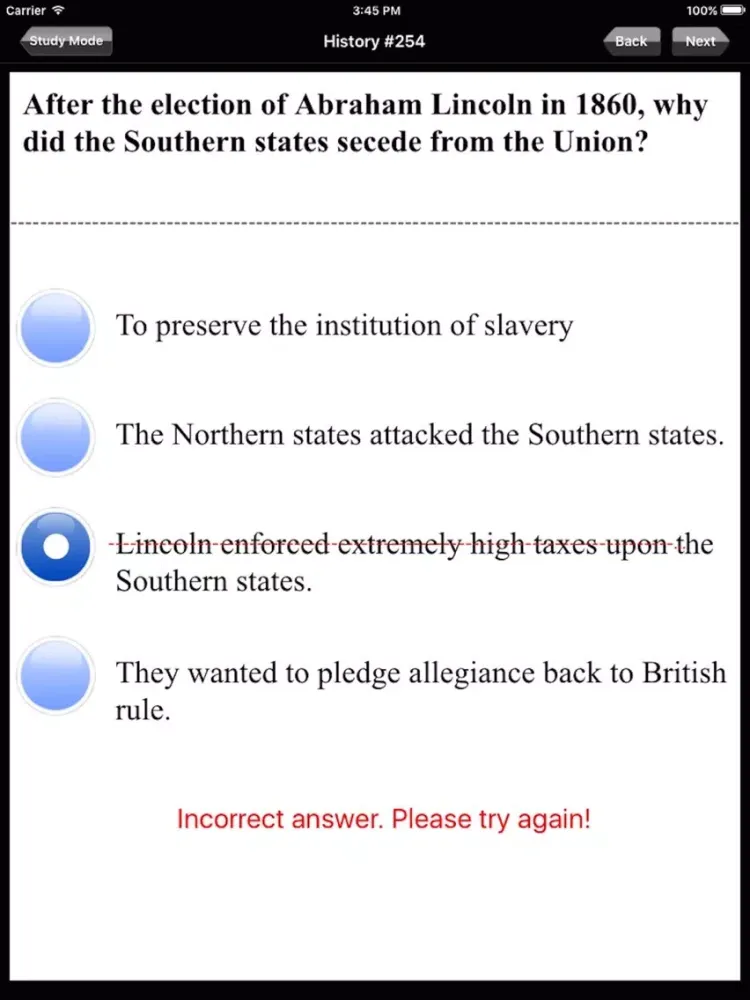 Zrzuty ekranu AP US History Exam Prep iPad 