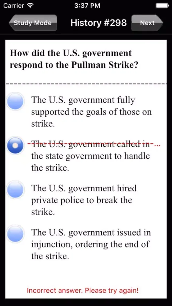 Zrzuty ekranu AP US History Exam Prep