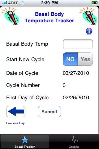 Captures d'écran de Basal Body Temperature Tracker
