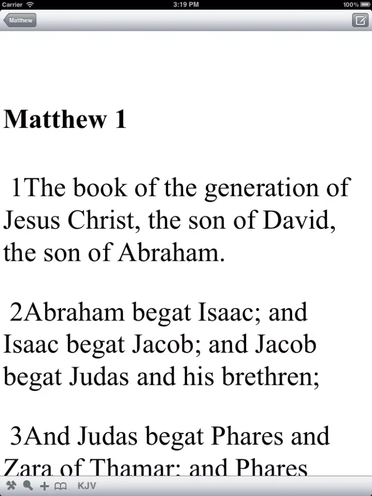 Holy Bible: ASV & KJV iPad  Screenshots