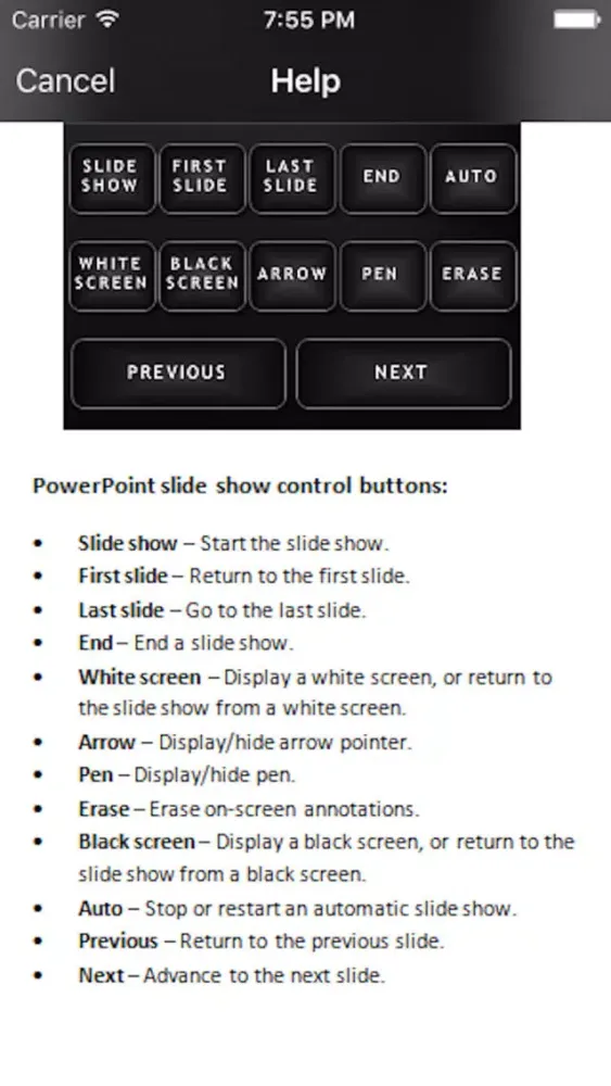 Tangkapan skrin mbPointer: PowerPoint slide show remote control