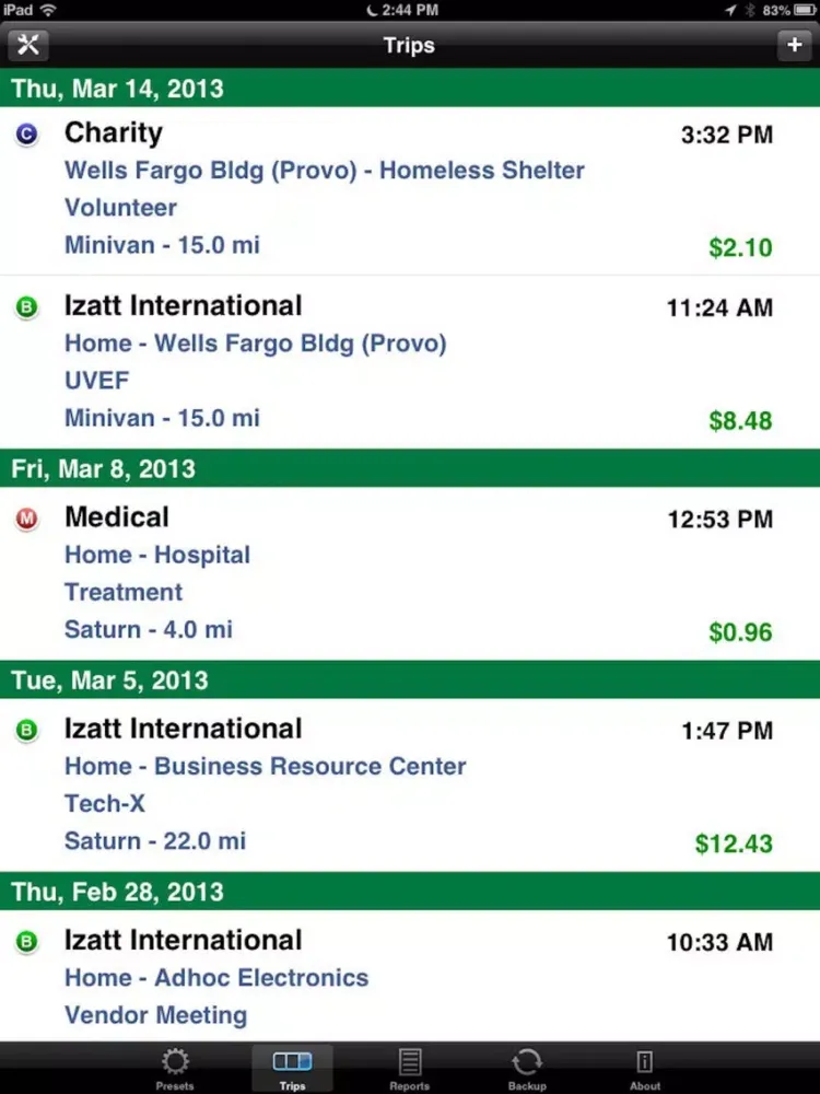 Zrzuty ekranu MileBug - Mileage Tracker Log iPad 
