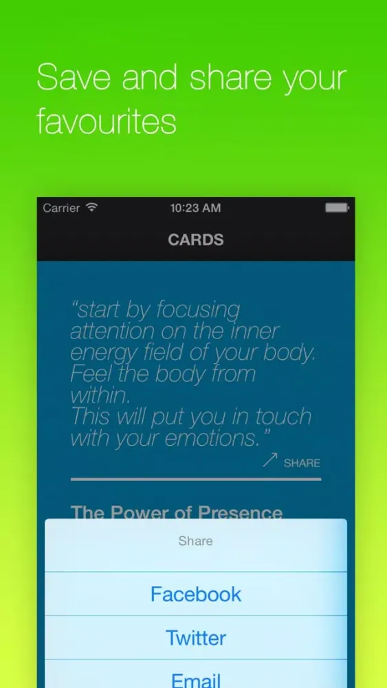 Capturas de pantalla de Eckhart Tolle’s The Power of Now Meditation Deck