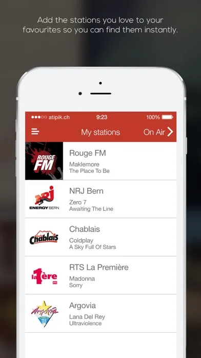 Ảnh chụp màn hình của Swissradio