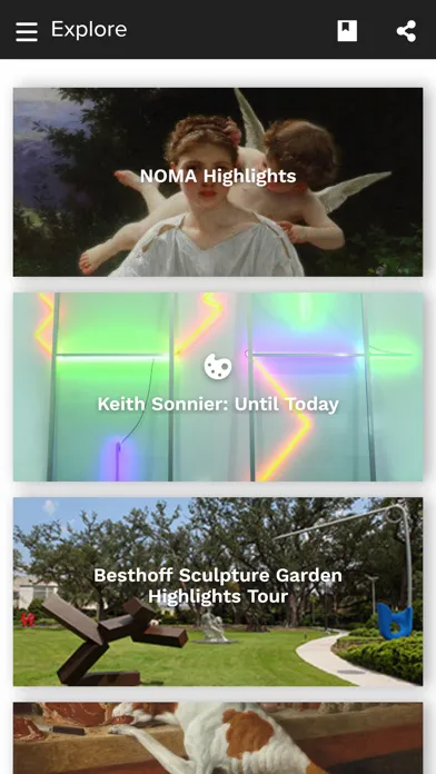Capturas de tela do NOMA Mobile Guide