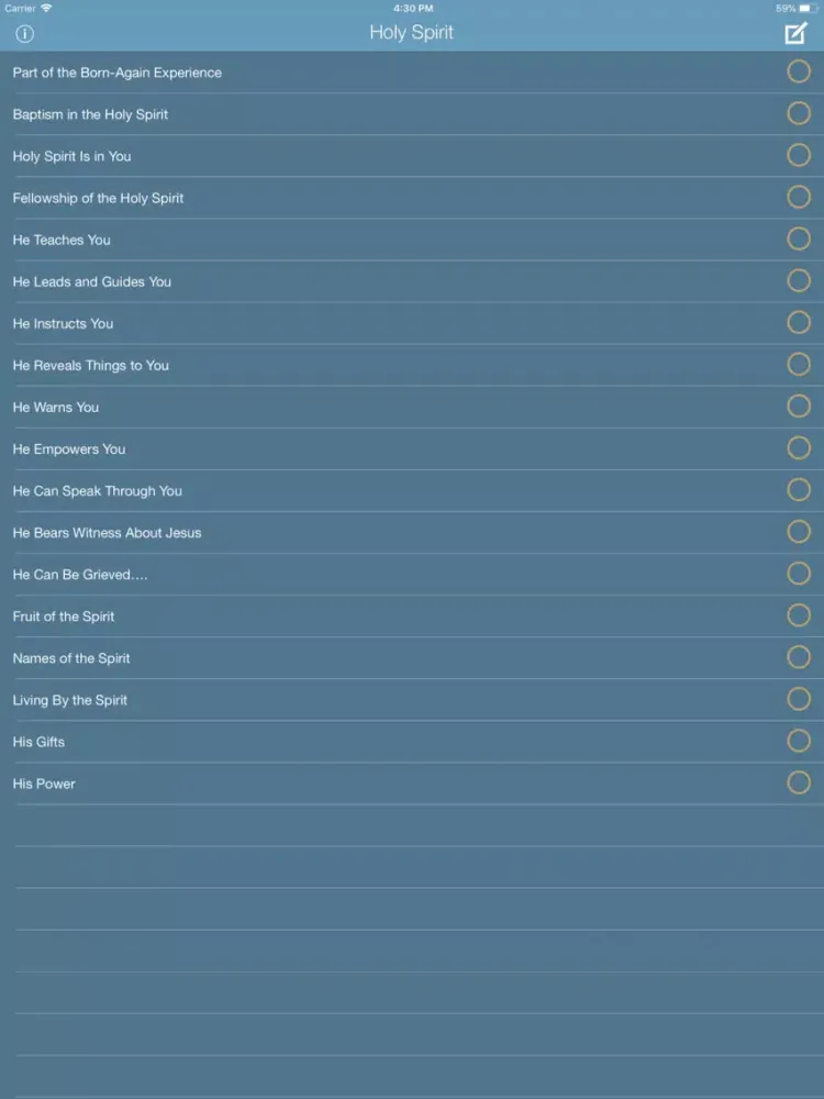 Holy Spirit's Works iPad  Screenshots