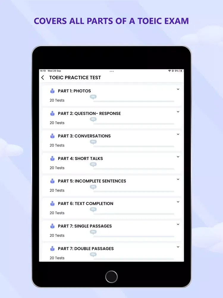 تصاویر Practice for Toeic Test iPad 