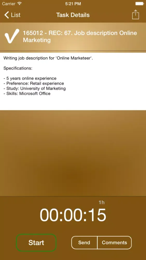 OTYS Tasks Screenshots