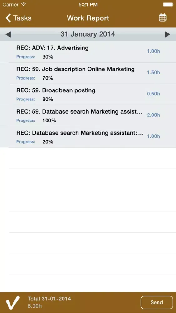 OTYS Tasks Screenshots