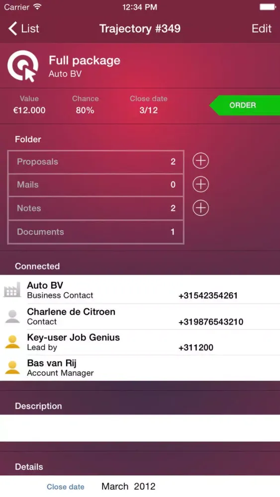 Ảnh chụp màn hình của OTYS Sales