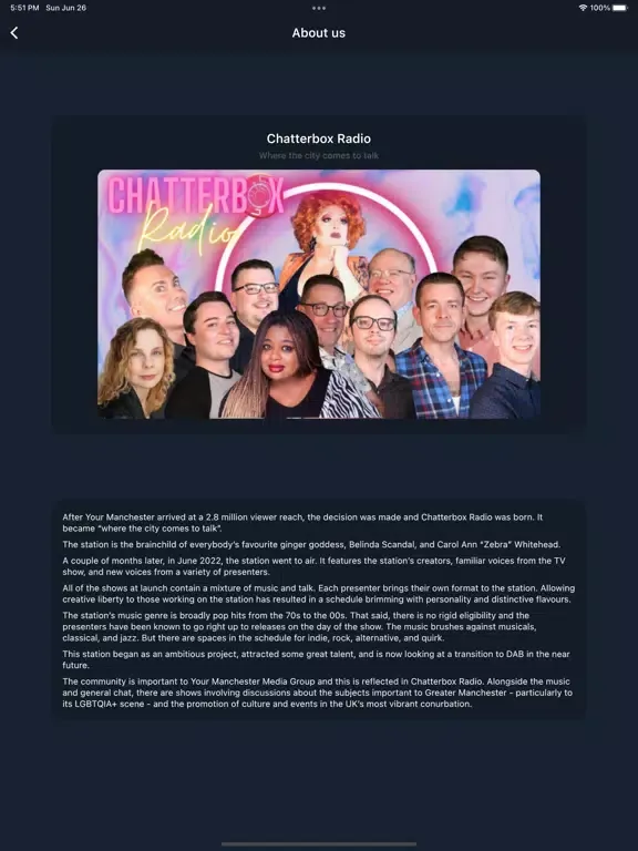 Chatterbox Radio Manchester iPad  Screenshots