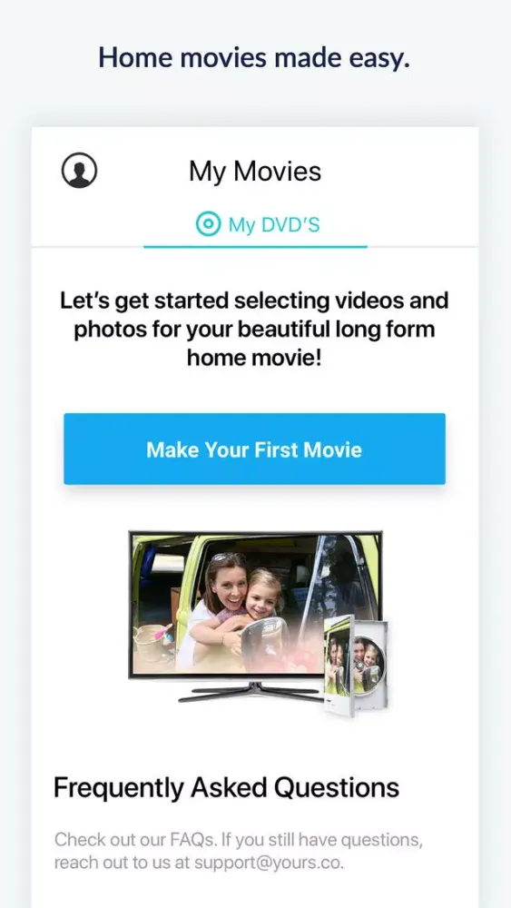 Ảnh chụp màn hình của Yours.co home movies made easy