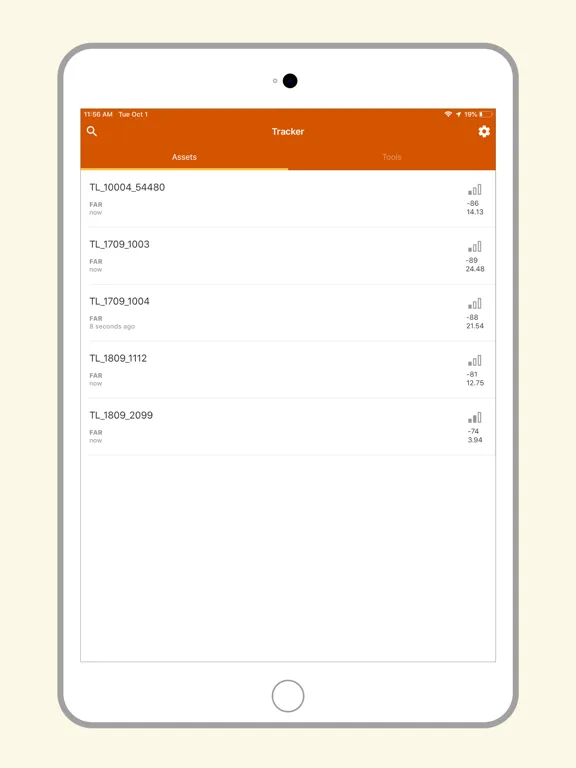 Tangkapan layar Promatic AssetTracker iPad 
