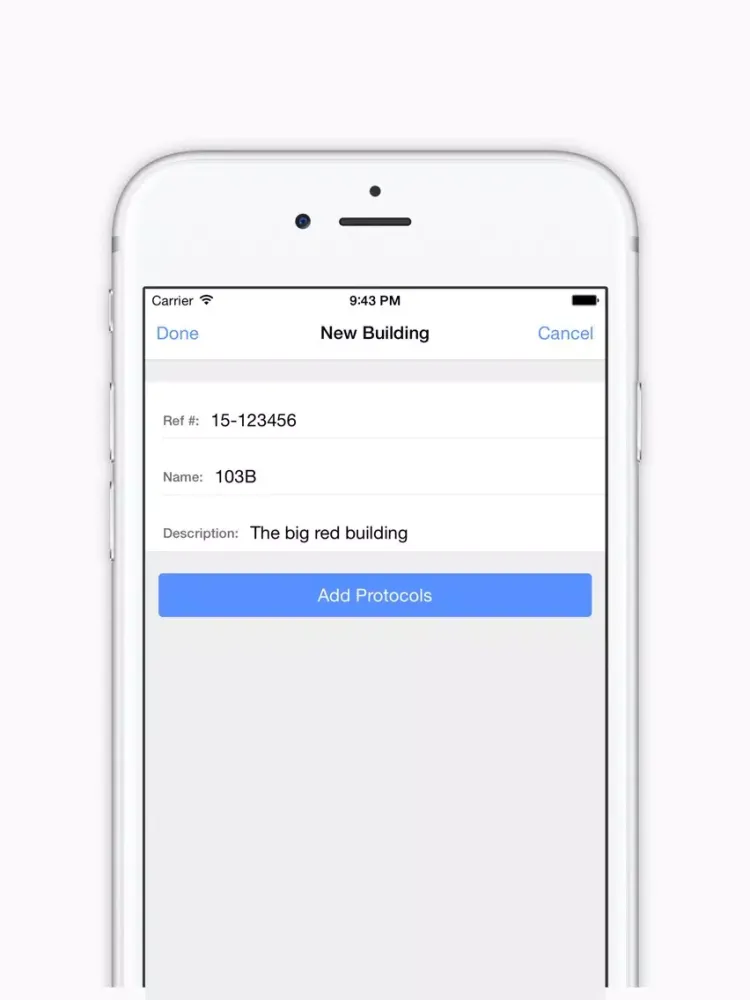 ProtocolEntry iPad  Screenshots