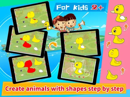 Capturas de pantalla de Animals' Color Shape Puzzle 2+ iPad 