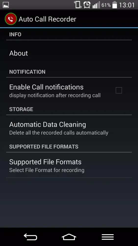 Скриншоты Automatic Call Recorder
