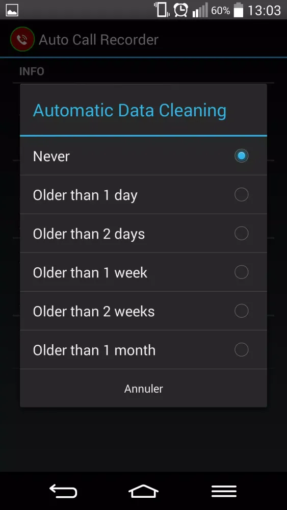 Скриншоты Automatic Call Recorder
