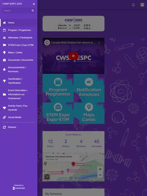 Capturas de tela do CWSF 2023 ESPC iPad 