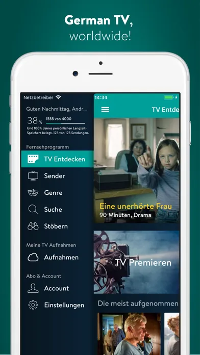 YouTV german TV, online video سکرین شاٹس