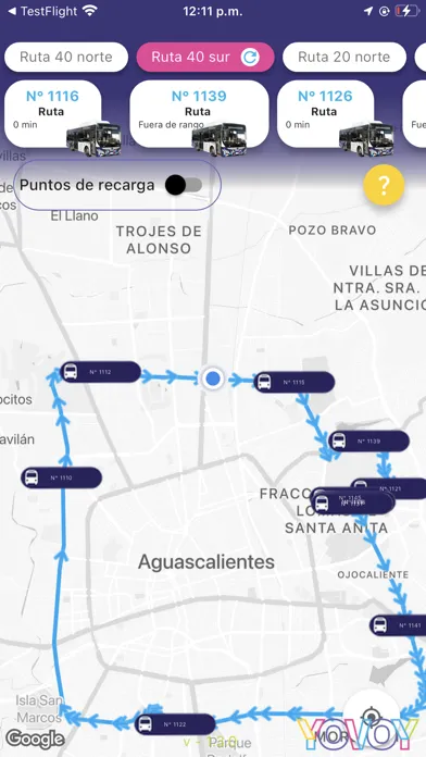 Ảnh chụp màn hình của Yovoy StopBus