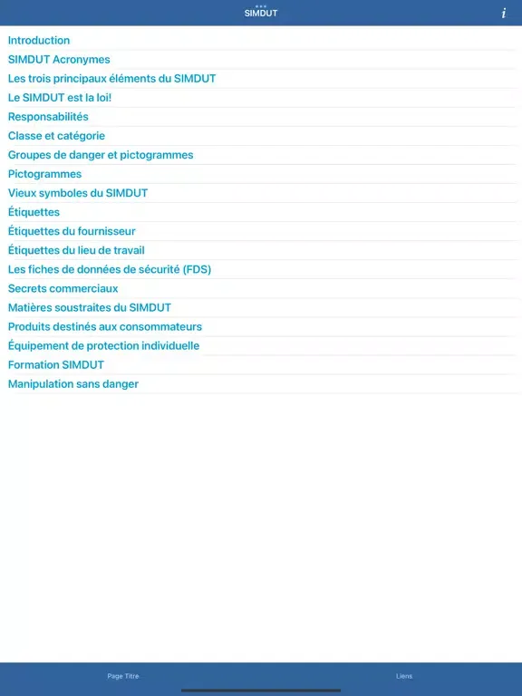 Tangkapan layar SIMDUT - Guide de poche iPad 