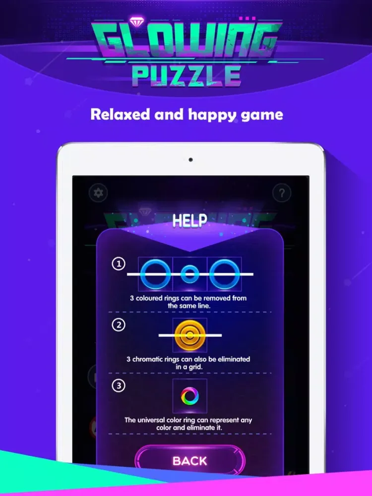 Ảnh chụp màn hình của Glowing color Puzzle iPad 