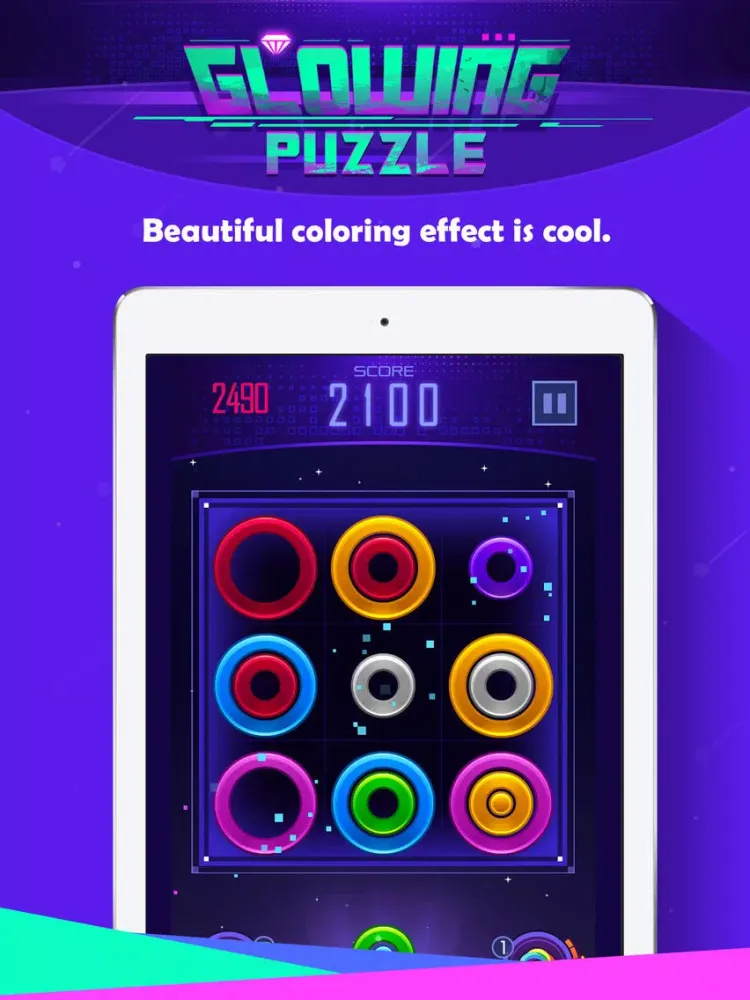 Ảnh chụp màn hình của Glowing color Puzzle iPad 
