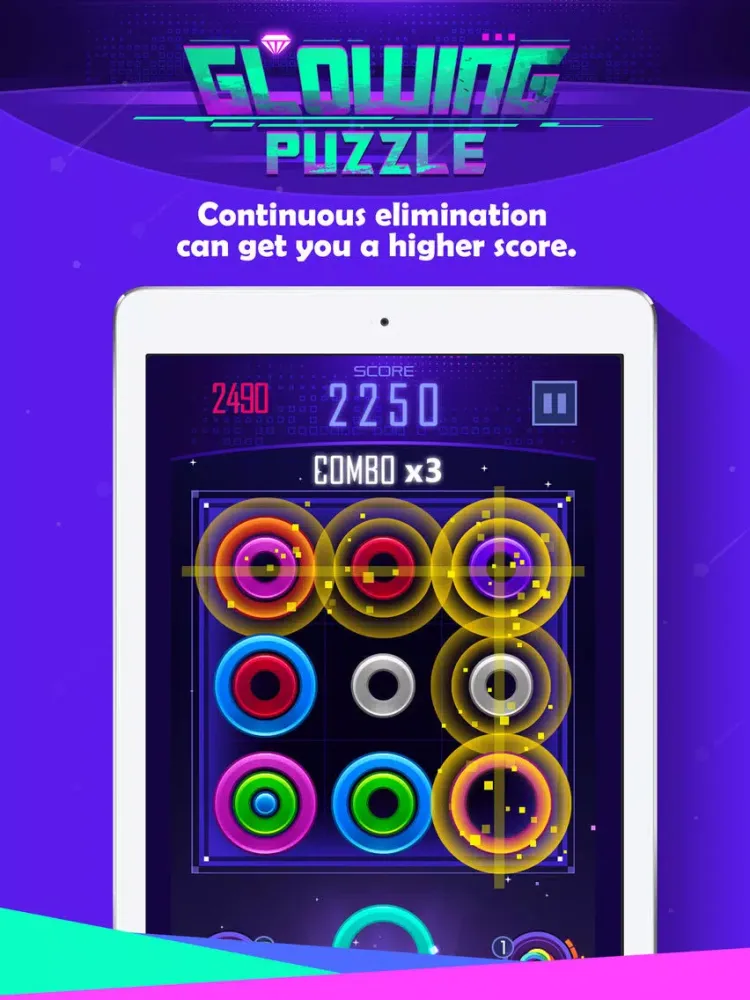 Ảnh chụp màn hình của Glowing color Puzzle iPad 