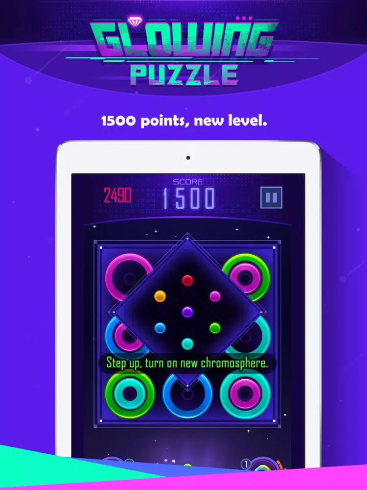 Ảnh chụp màn hình của Glowing color Puzzle iPad 