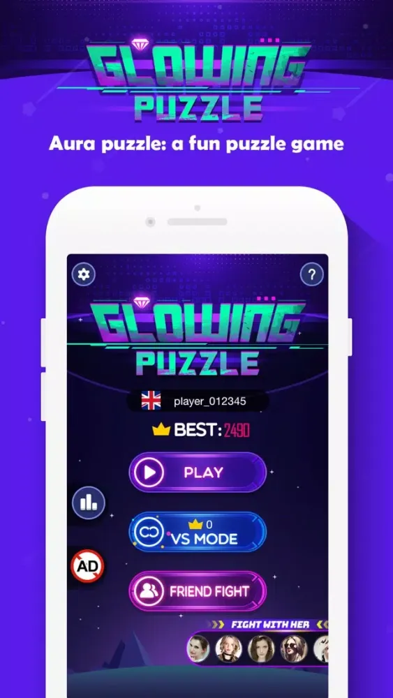 Ảnh chụp màn hình của Glowing color Puzzle