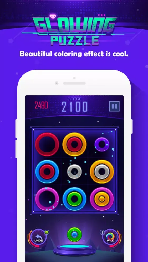 Ảnh chụp màn hình của Glowing color Puzzle