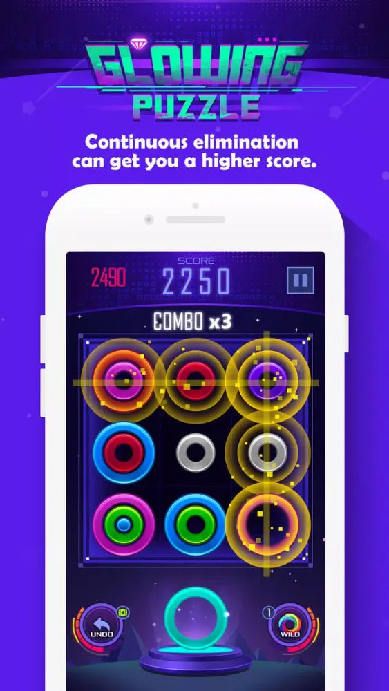 Ảnh chụp màn hình của Glowing color Puzzle