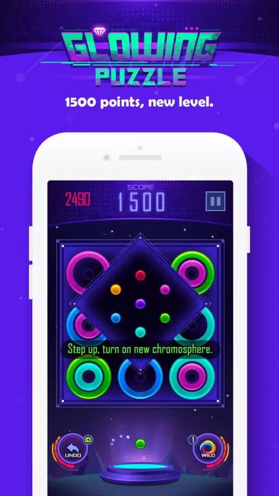 Ảnh chụp màn hình của Glowing color Puzzle