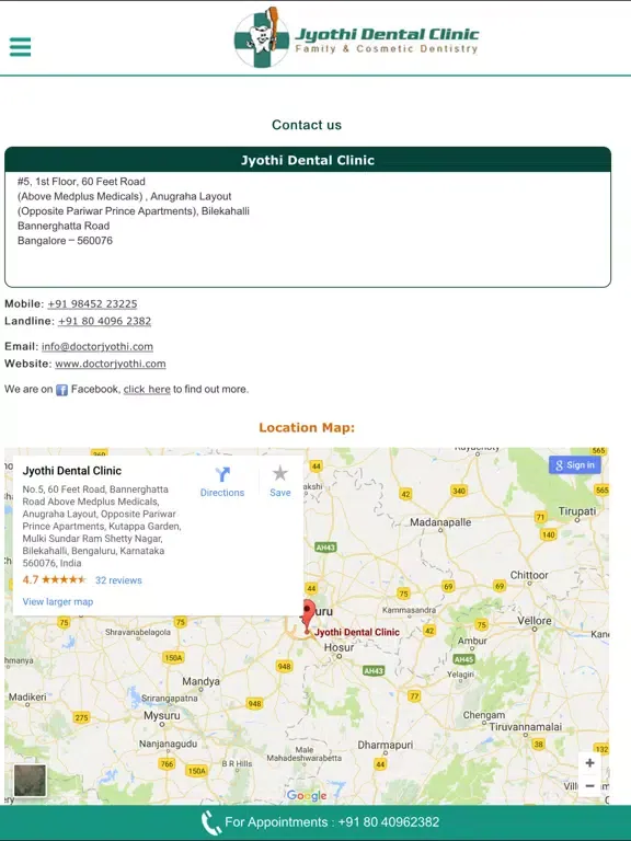 Capturas de pantalla de Jyothi Dental Clinic iPad 