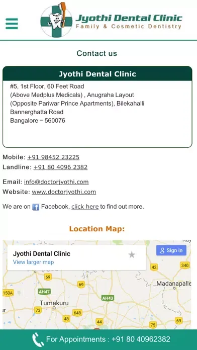 Capturas de pantalla de Jyothi Dental Clinic