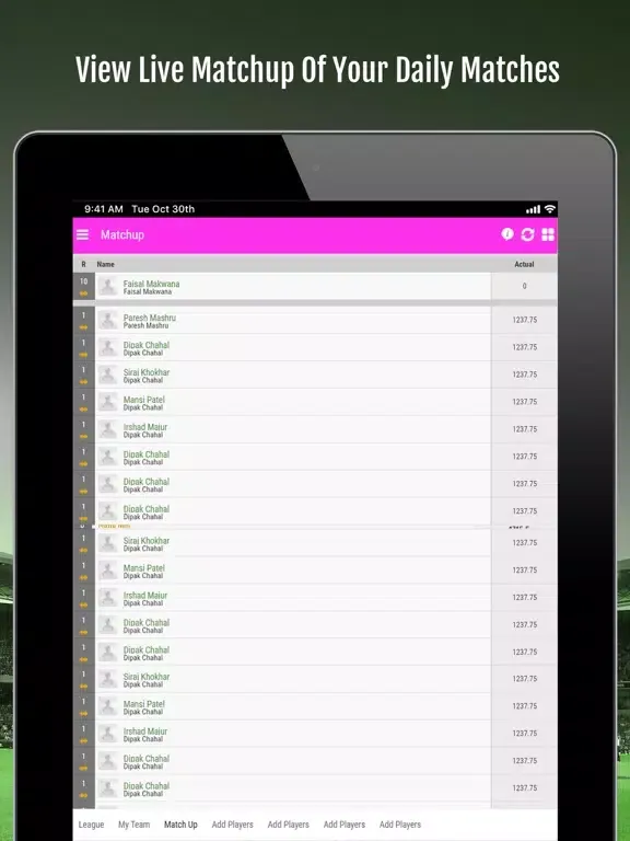YPO Fantasy League iPad  スクリーンショット