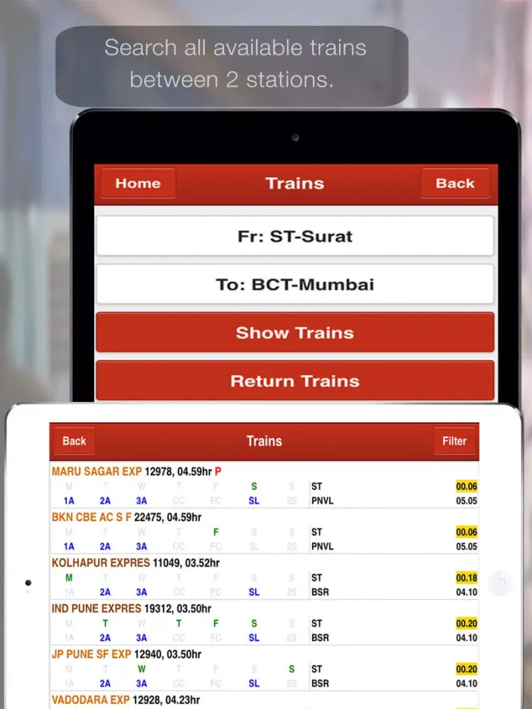 Zrzuty ekranu Indian Rail Train, IRCTC Info iPad 