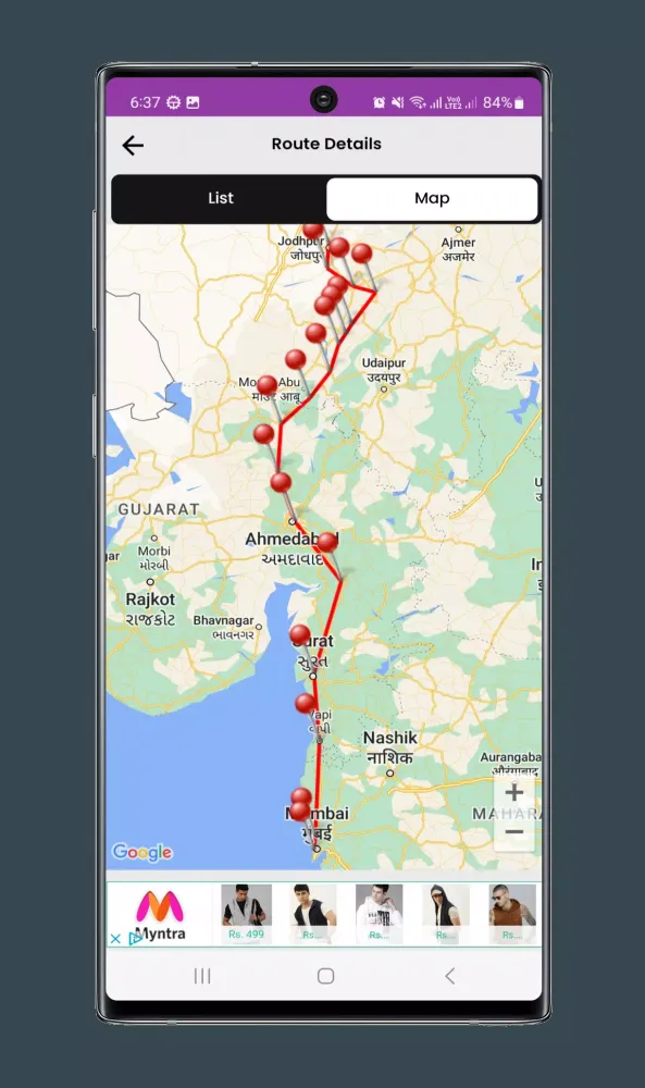 Ảnh chụp màn hình của Live Train Status