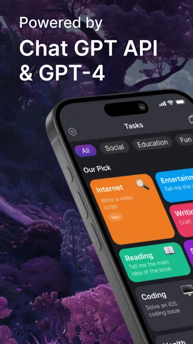 Capturas de tela do CatGPT - AI Chat Bot Assistant
