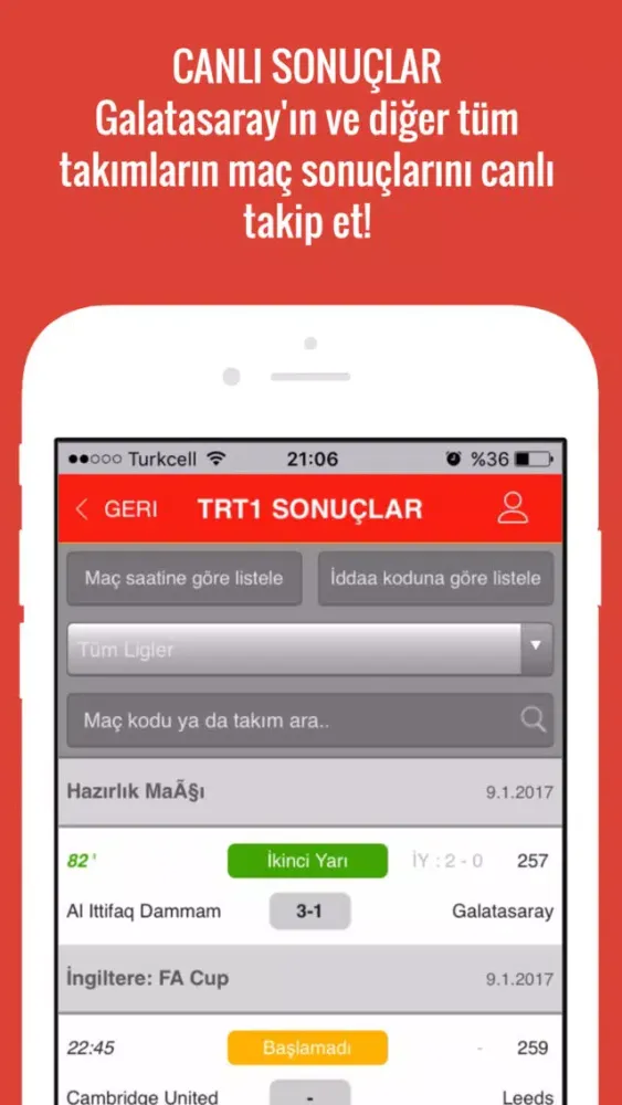 Ảnh chụp màn hình của GSLOVE - Sosyal Taraftar Uygulaması