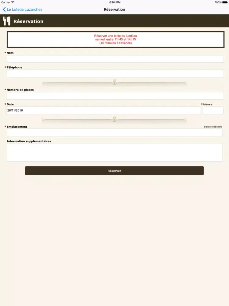 تصاویر Le Lutetia Luzarches - Bar, Brasserie, Restaurant iPad 