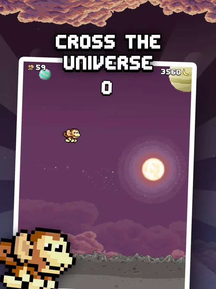 Cosmy Chimp - The flappy story of a monkey bird iPad  स्क्रीनशॉट