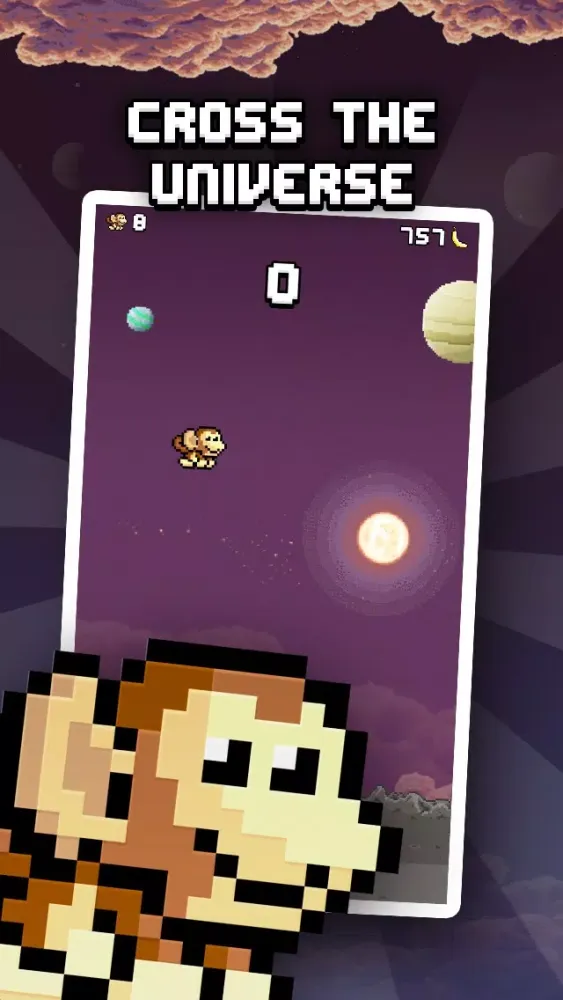 Cosmy Chimp - The flappy story of a monkey bird स्क्रीनशॉट