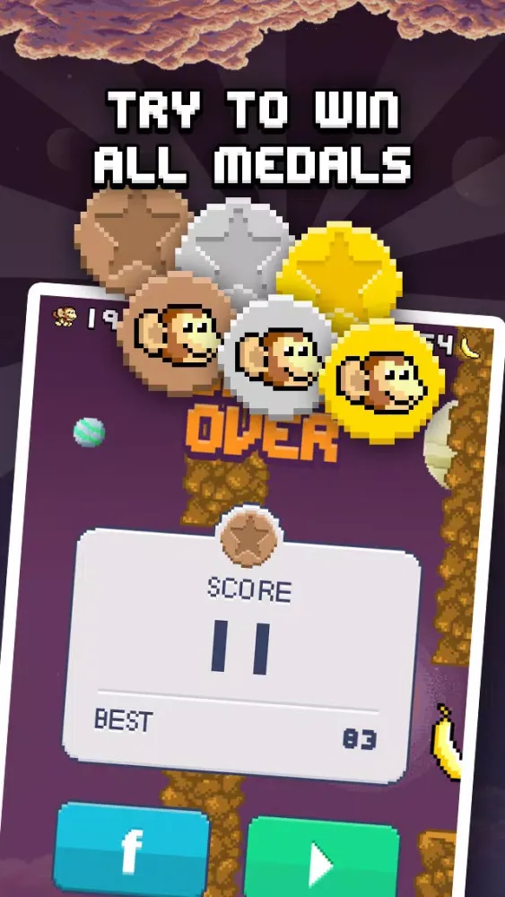 Cosmy Chimp - The flappy story of a monkey bird स्क्रीनशॉट