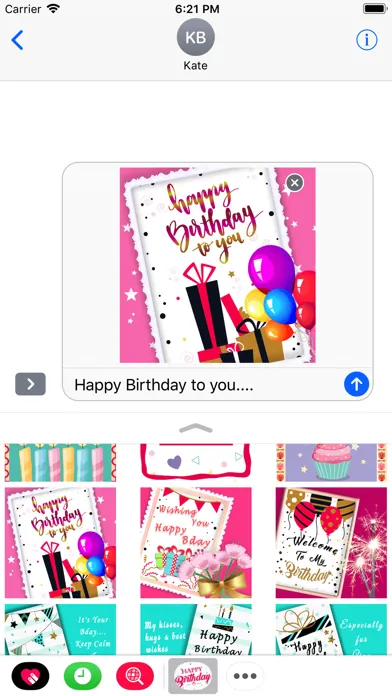 Happy Birthday Card Stickers Ekran Görüntüleri